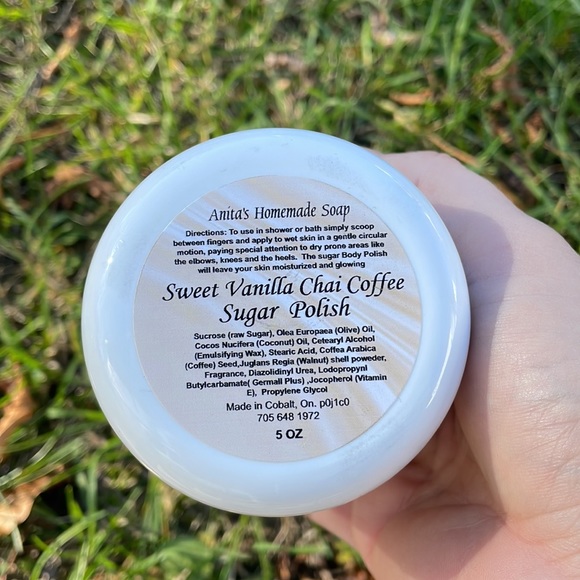 5 oz jar of sweet vanilla chai coffee sugar polish , - Picture 3 of 3